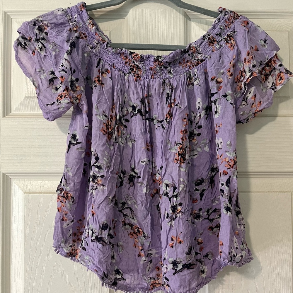 Lilac off the shoulder top